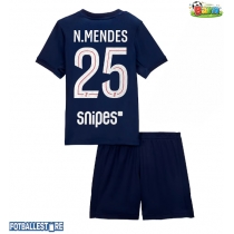 Paris Saint-Germain Nuno Mendes #25 Hjemmedraktsett Barn 2025-26 Kortermet (+ Korte bukser)